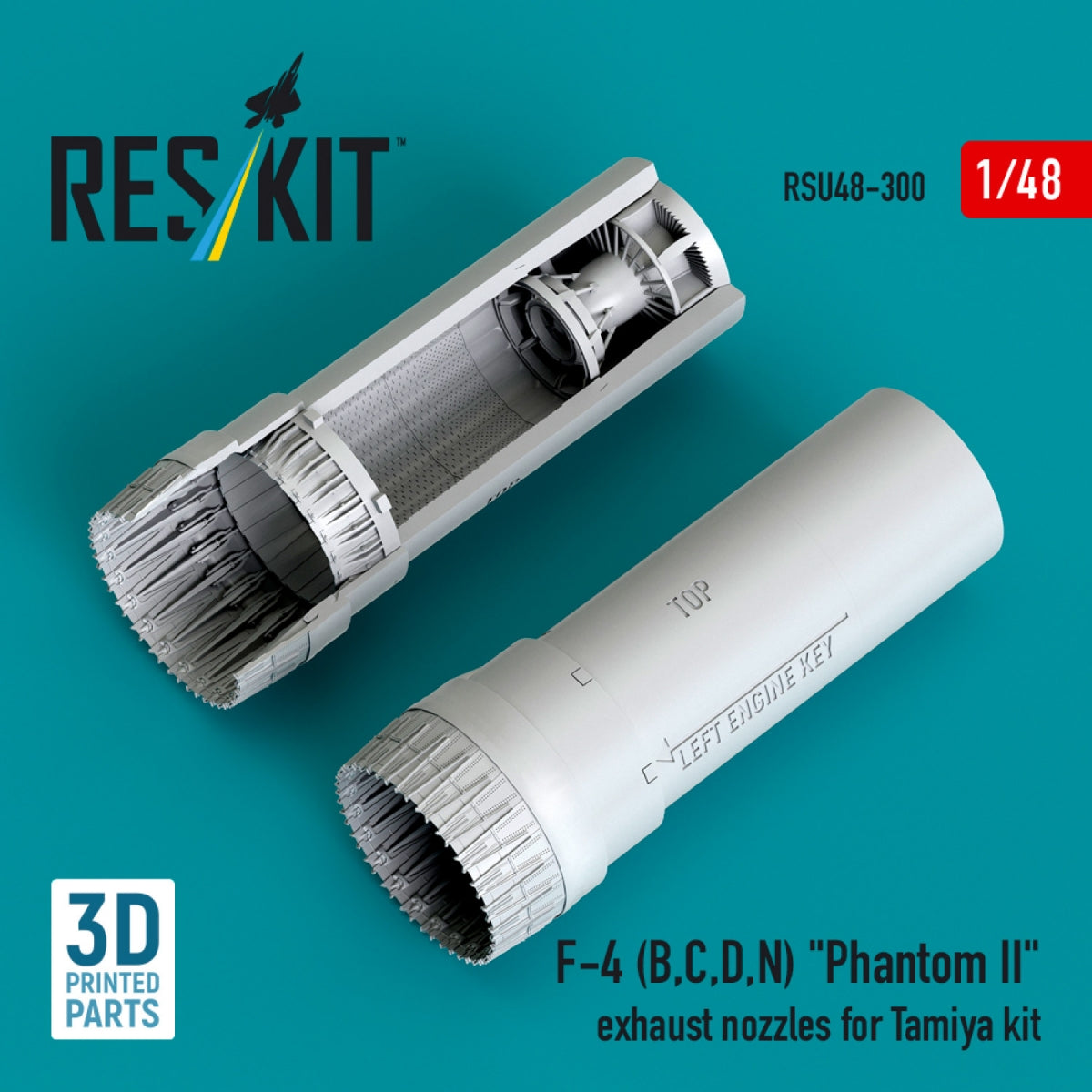 RESKIT RSU48-0300 F-4 (B, C, D, N) « Phantom II » tuyères d'échappement pour maquette Tamiya (impression 3D) 1/48 