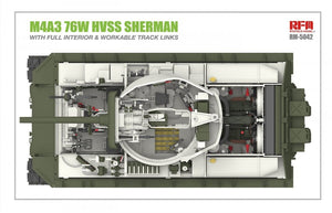 Maquette Rye Field M4A3 76W HVSS Sherman, échelle 1/35, avec intérieur complet – image 5
