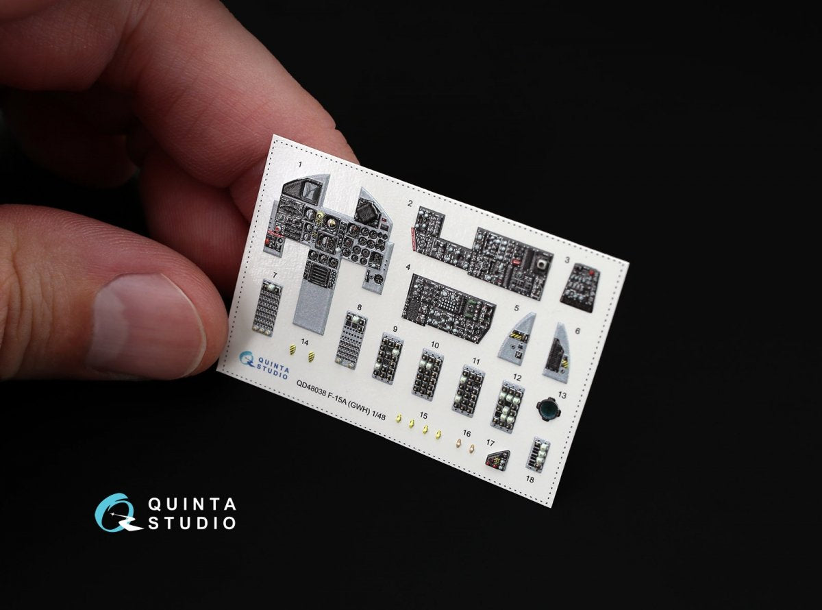 Intérieur imprimé en 3D et coloré sur papier décalcomanie Quinta Studio QD48038 F-15A (pour kit GWH) 1/48 – Bild 7