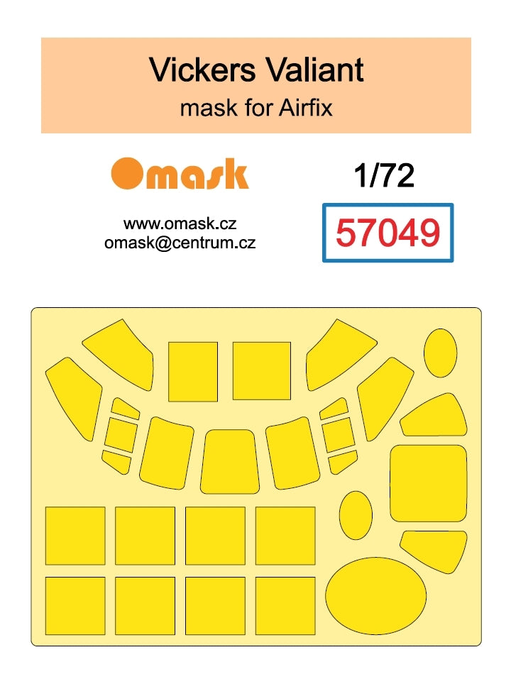 Masque Omask 57049 Vickers Valiant (pour Airfix) 1/72