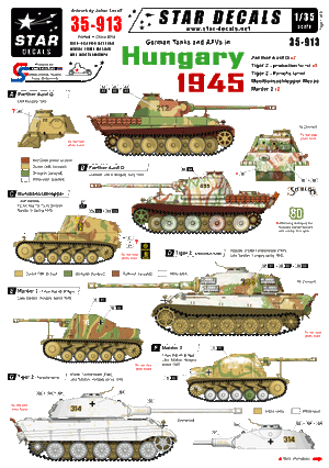 Star Decals 35-913 Chars allemands en Hongrie 1945 1/35