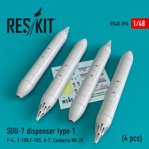RESKIT RS48-0296 SUU-7 DISTRIBUTEURS TYPE 1 (4 PCS) 1/48