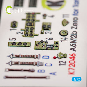 KELIK K72046 A6M2B ZERO - DÉCALCOMANIES 3D INTÉRIEURES POUR MAQUETTE TAMIYA 1/72  – immagine 2