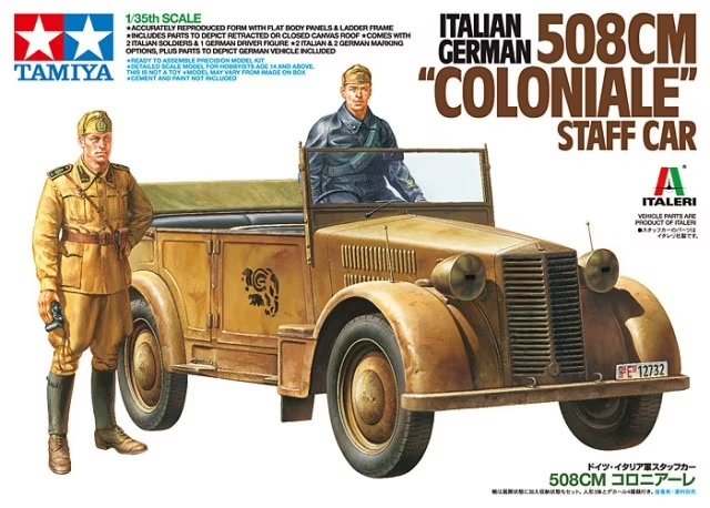Tamiya 37014 Voiture d&amp;#39;état-major italienne/allemande 508CM « Coloniale » 1/35