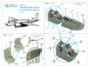 Intérieur imprimé en 3D et coloré sur papier décalcomanie Quinta Studio QD48501 A-26C Invader (ICM) 1/48 – image 2
