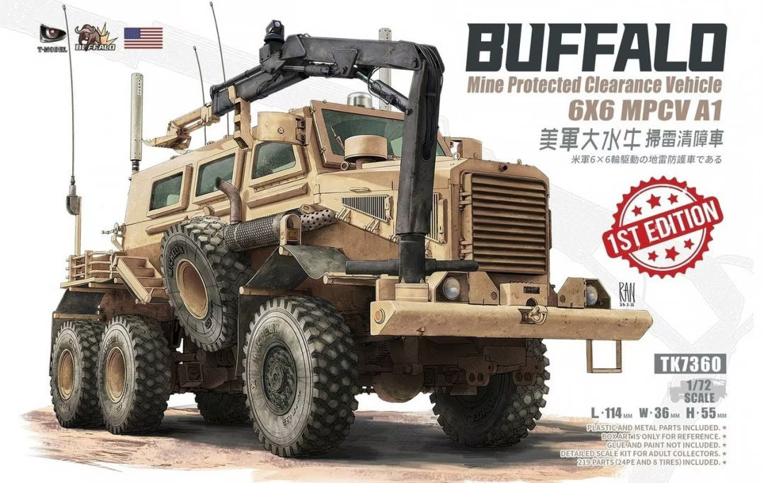 T-Model TK7360 US Buffalo 6x6 MPCV A1 - Véhicule de déminage protégé 1/72