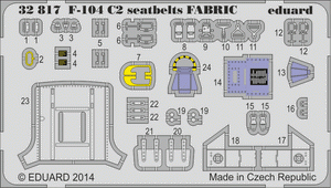 Eduard 32817 F-104 C2 seatbelts SUPER FABRIC 1/32 Italeri – zdjęcie 2