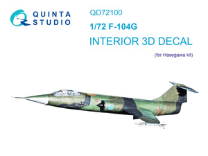 Intérieur imprimé en 3D et coloré sur papier décalcomanie Quinta Studio QD72100 F-104G (Hasegawa) 1/72