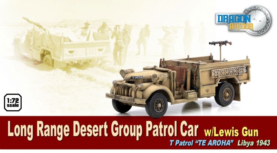 Dragon 60617 Voiture de patrouille Long Range Desert Group (LRDG) avec mitrailleuse Lewis, patrouille T « TE AROHA », Libye 1943 (1/72)