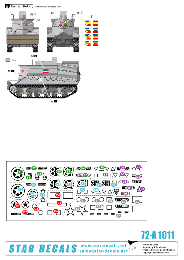 Star Decals 72-A1011 Shermans spéciaux britanniques BARV, Crabe, Crocodile 1/72 – image 2