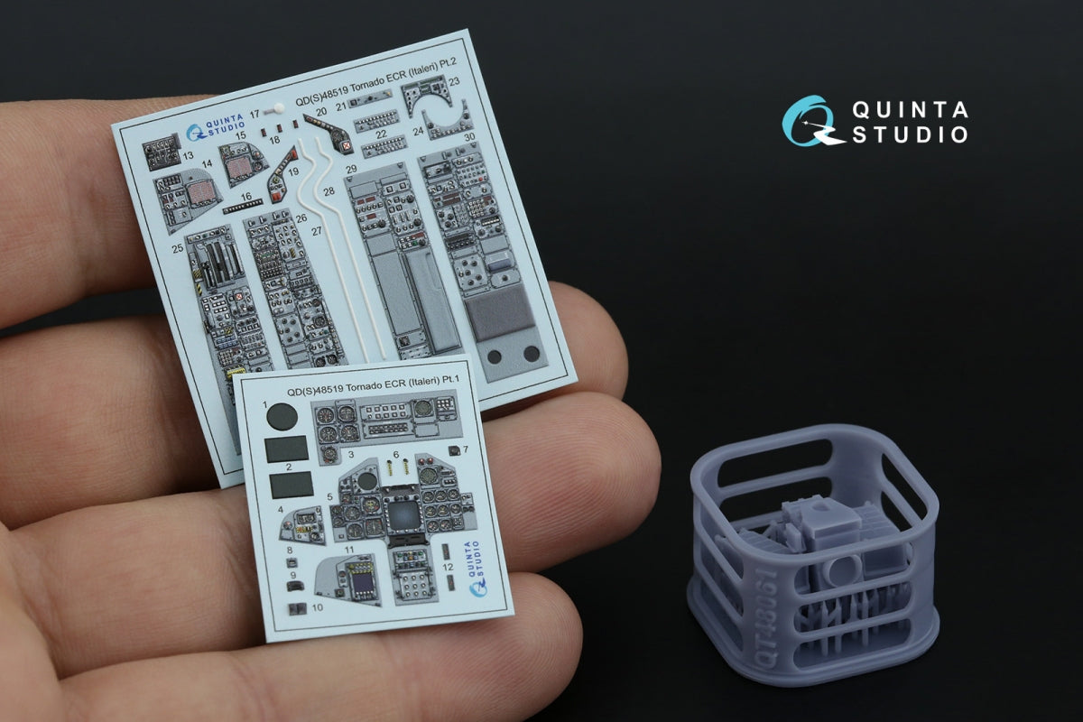 Quinta Studio QDS+48519 Tornado ECR Intérieur coloré imprimé en 3D sur papier décalcomanie (Italeri) (petite version) (avec pièces en résine imprimées en 3D) 1/48 – imagen 2