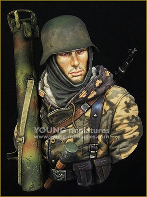 Young Miniatures YM1865 Waffen SS allemand avec Panzerschreck 1/10