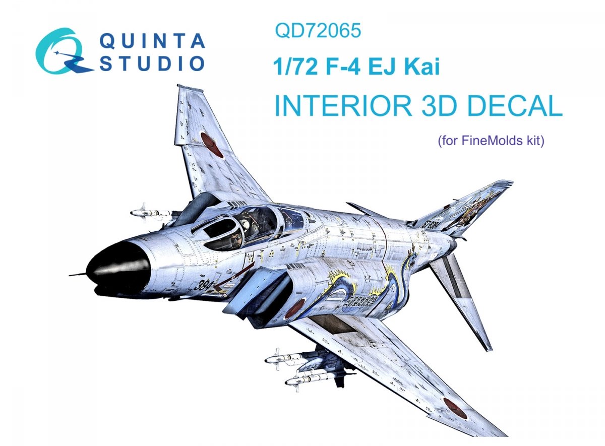 Quinta Studio QD72065 F-4EJ KAI 3D-Printed &amp; colored Interior on decal paper (FineMolds) 1/72