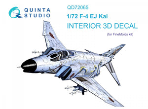 Intérieur imprimé en 3D et coloré sur papier décalcomanie (FineMolds) Quinta Studio QD72065 F-4EJ KAI, échelle 1/72