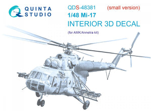 Intérieur imprimé en 3D et coloré sur papier décalcomanie Quinta Studio QDS-48381 Mi-17 (AMK) (Petite version) 1/48