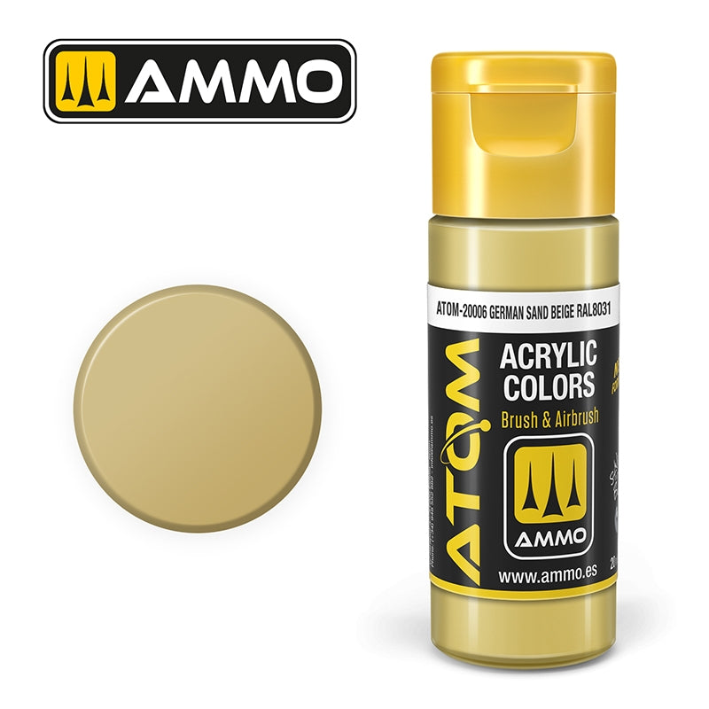 AMMO of Mig Jimenez 20006 ATOM COLOR German Sand Beige RAL 8031 20ml