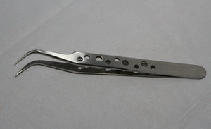 Pince à épiler droite U-Star UA-90210E (pince à épiler en acier - courbée)