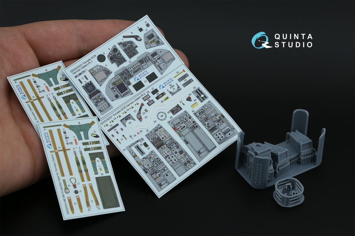 Intérieur imprimé en 3D et coloré sur papier décalcomanie (Italeri) de la Quinta Studio QD+32231 Tornado ECR (avec pièces en résine imprimées en 3D) à l&amp;#39;échelle 1/32 – imagen 2