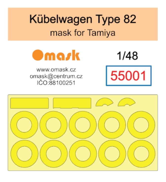 Masque Omask 55001 Kubelwagen Type 82 (pour Tamiya) 1/48