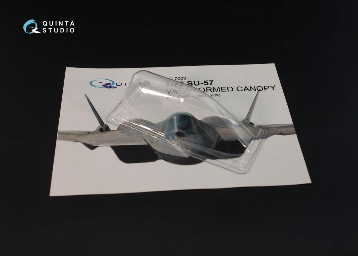Quinta Studio QC72003 SU-57 verrière transparente thermoformée 2 pièces (pour kits Zvezda 7319) 1/72  – immagine 3