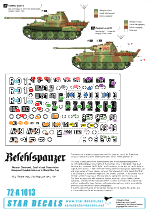 Star Decals 72-A1013 Befehlspanzer # 4. Commandement allemand 1/72 – immagine 3
