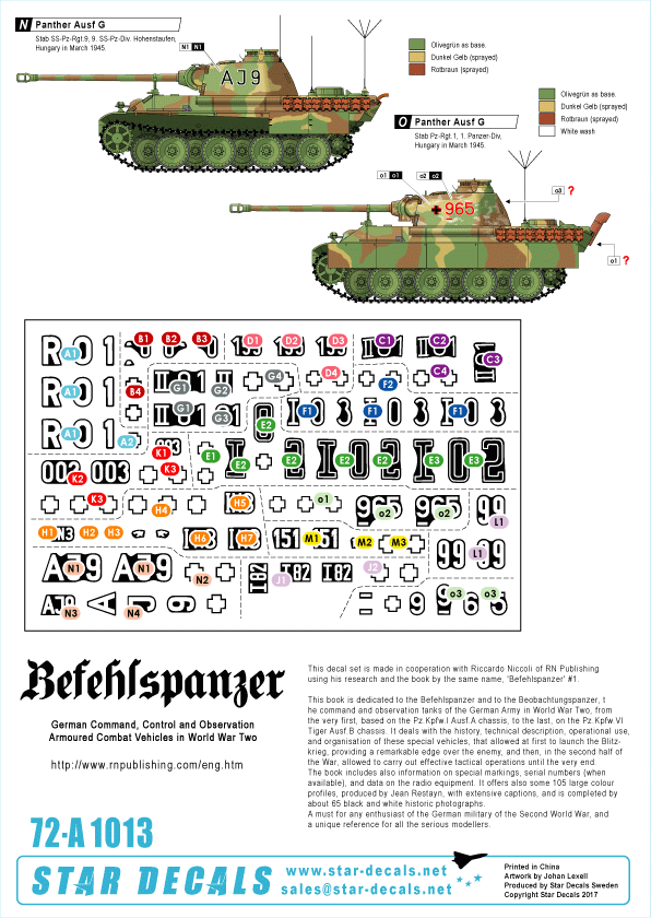 Star Decals 72-A1013 Befehlspanzer # 4. Commandement allemand 1/72 – immagine 3