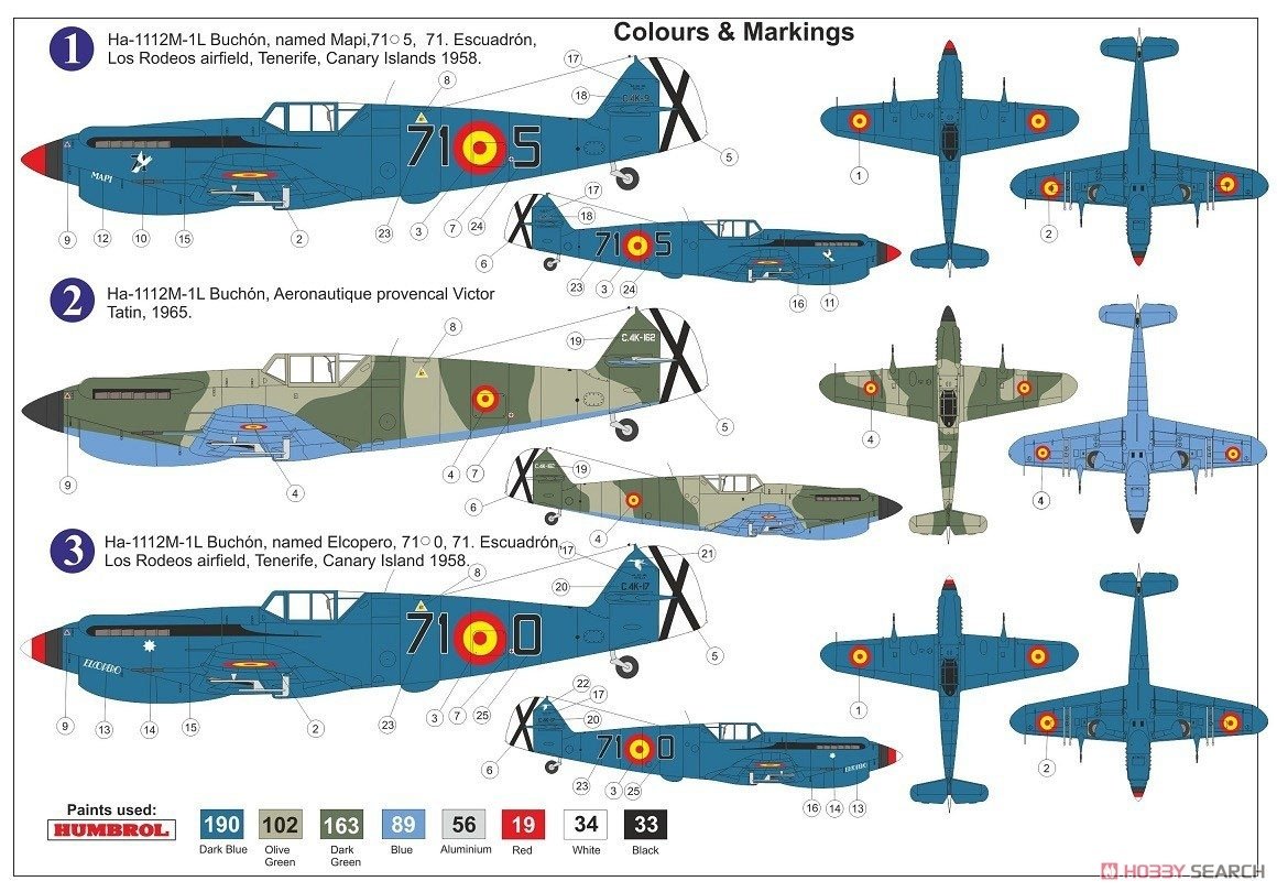 Maquette AZ7668 HA-1112M-1L Buchon camouflage 1/72 – immagine 2