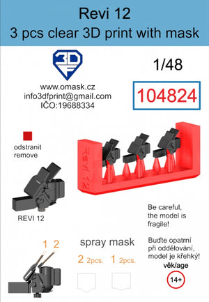 Omask 104824 Revi 12 Impression 3D transparente (3 pièces) 1/48 – Bild 2