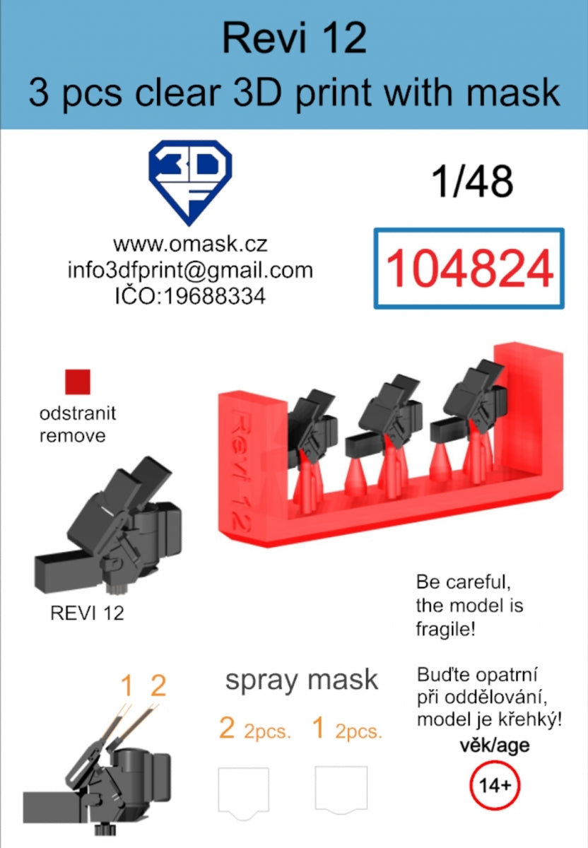 Omask 104824 Revi 12 Impression 3D transparente (3 pièces) 1/48 – Bild 2
