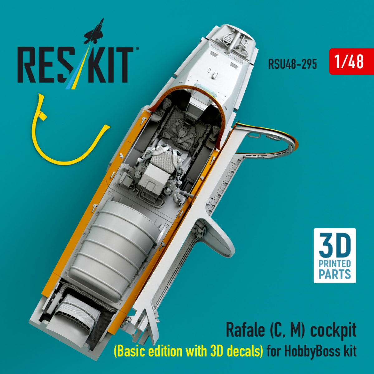 RESKIT RSU48-0295 Cockpit Rafale (C, M) (Édition de base avec décalcomanies 3D) pour maquette HobbyBoss (impression 3D) 1/48  – image 2