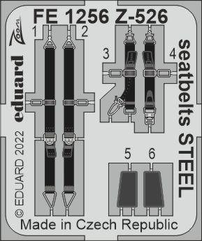 Ceintures de sécurité Eduard FE1256 Z-526 en acier EDUARD 1/48