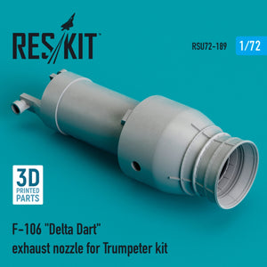 RESKIT RSU72-0189 Buse d&amp;#39;échappement F-106 « DELTA DART » pour maquette Trumpeter (impression 3D) 1/72