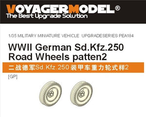 Modèle Voyager PEA184 Roues de route Sd.Kfz.250 allemand de la Seconde Guerre mondiale, motif 2 (pour tous) 1/35