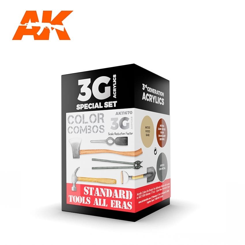 AK Interactive AK11670 3G OUTILS STANDARD TOUTES ÉPOQUES 3 x 17 ml