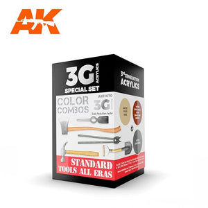 AK Interactive AK11670 3G OUTILS STANDARD TOUTES ÉPOQUES 3 x 17 ml