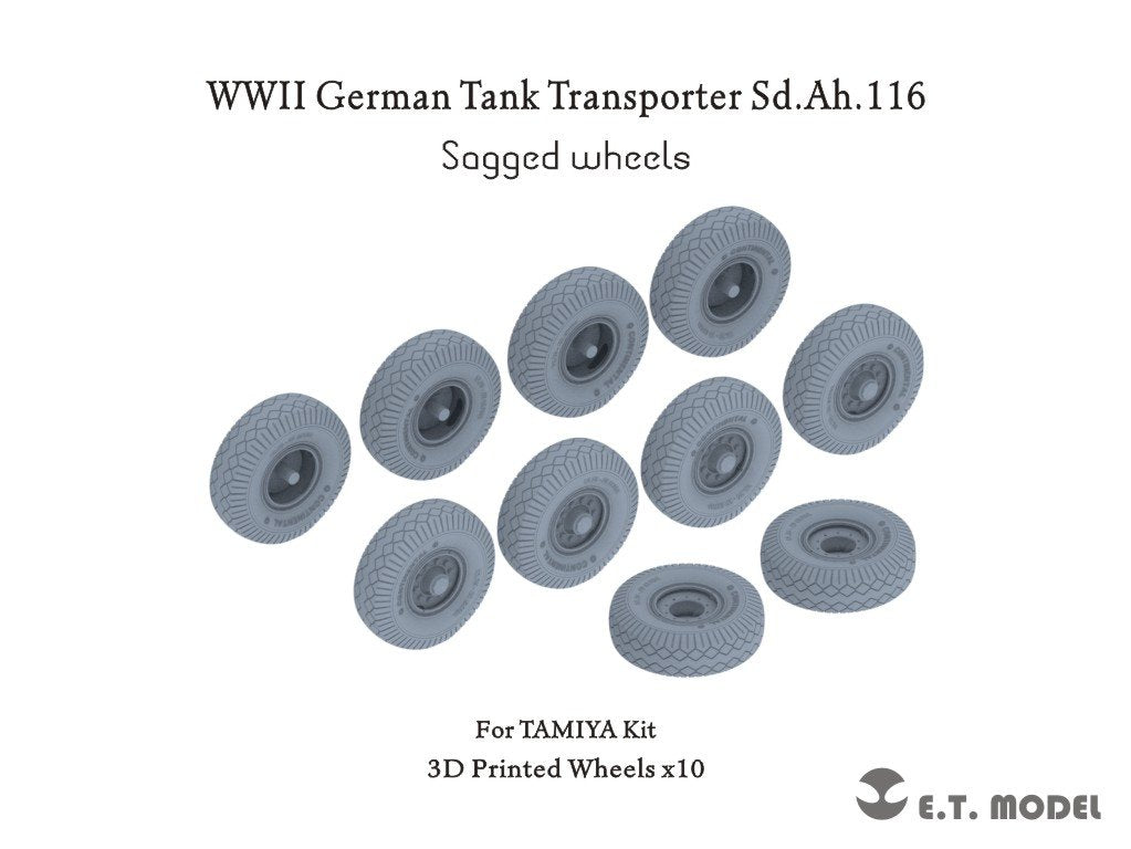 ET Model P35-123 Transporteur de chars allemand Sd.Ah.116 de la Seconde Guerre mondiale, roues affaissées, pour maquette TAMIYA au 1/35