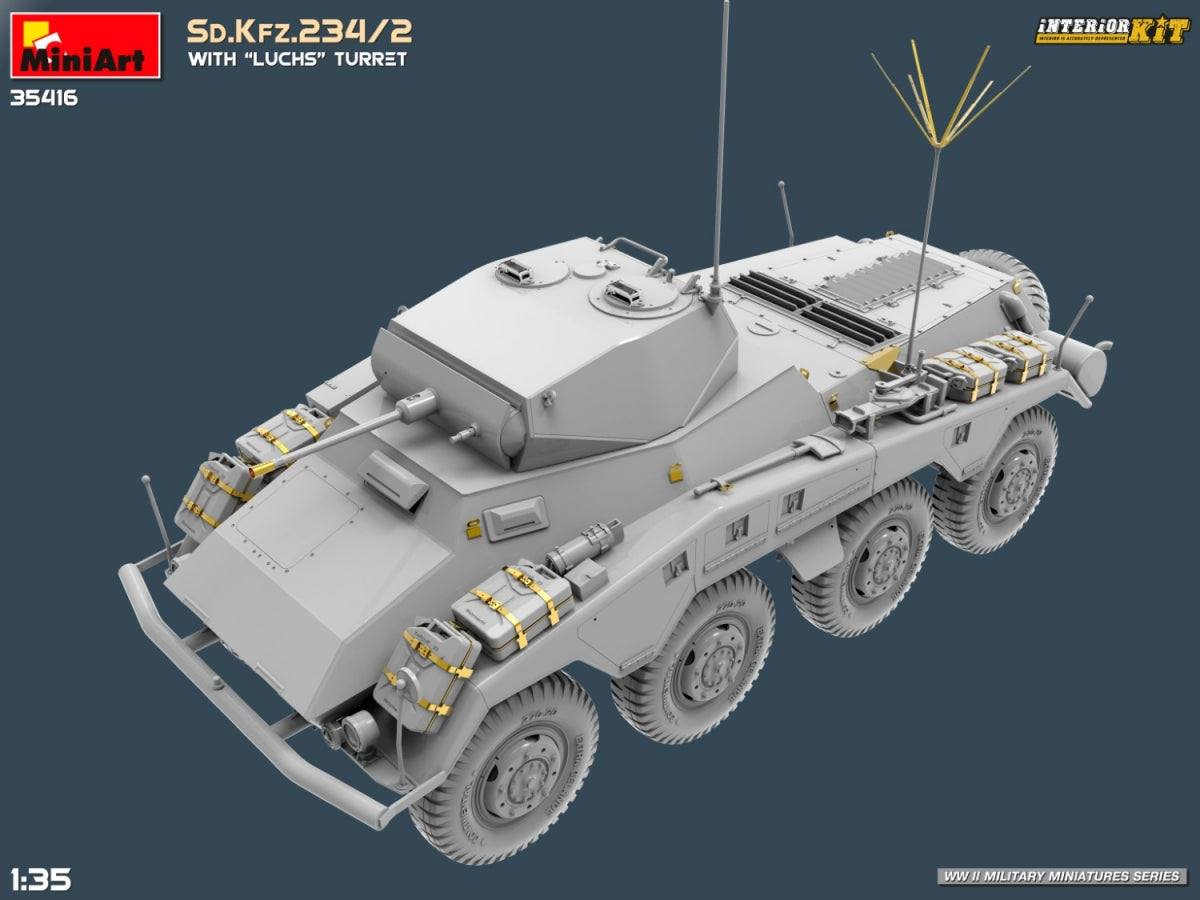 MiniArt 35416 Sd.Kfz.234/2 AVEC TOURELLE LUCHS. KIT INTÉRIEUR 1/35 – Bild 8