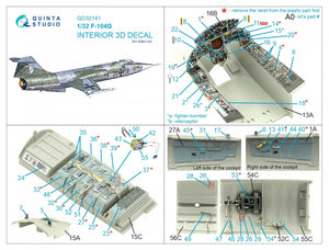 Intérieur imprimé en 3D et coloré sur papier décalcomanie Quinta Studio QD32141 F-104G (Italeri) 1/32 – Bild 2