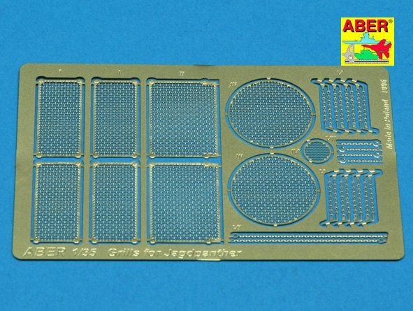Aber 35G04 Grilles pour canon automoteur allemand Jagdpanther (1/35)