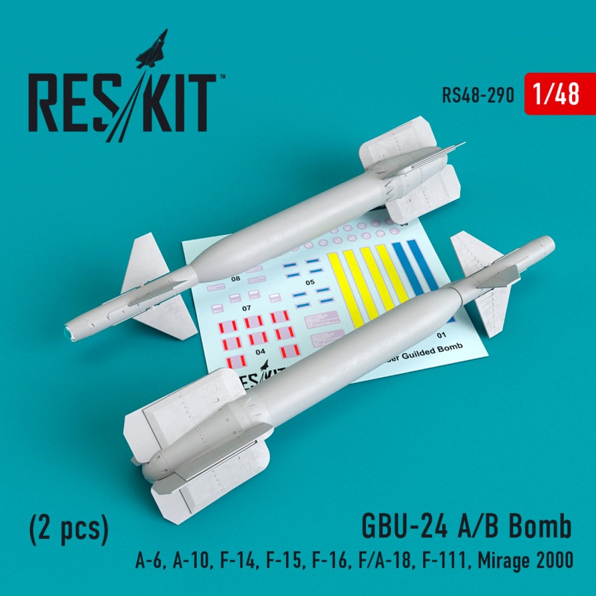 RESKIT RS48-0290 GBU-24 (AB) BOMBES (2 PIÈCES) 1/48