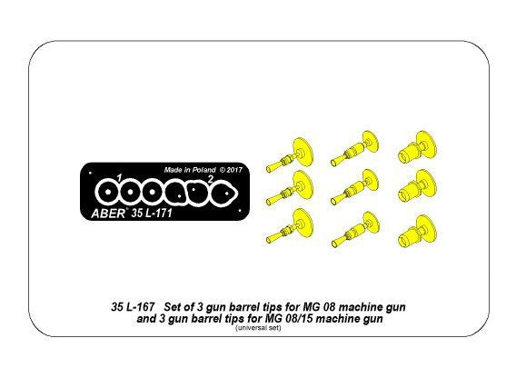 Aber 35L-171 Jeu de 3 embouts de canon pour MG 08 et 3 embouts de canon pour MG 08/15 (échelle 1/35). – Bild 9
