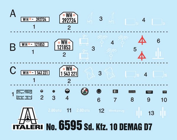 Italeri 6595 Sd. Kfz. 10 Demag D7 avec canon de 7,5 cm leIG 18 et équipage au 1/35 – Bild 6