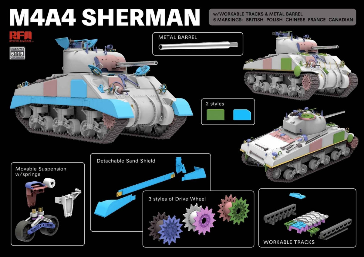 Maquette Rye Field 5119 M4A4 Sherman 1/35 – Bild 2