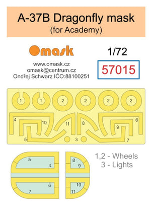 Masque Omask 57015 A-37B Libellule (pour Academy) 1/72