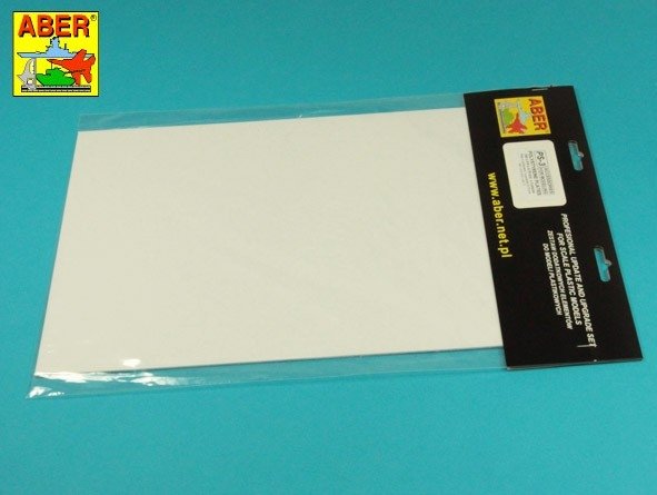 Plaques de polystyrène blanc Aber PS-3 195 x 315 x 0,75 mm x 3 pièces.