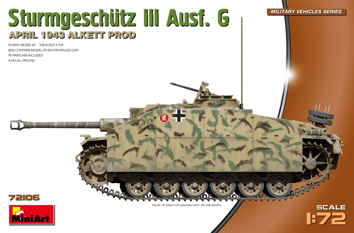 MiniArt 72106 STURMGESCHUTZ III AUSF. G, AVRIL 1943 ALKETT PROD. 1/72