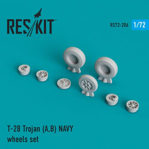 RESKIT RS72-0206 T-28 Trojan (A,B) Jeu de roues de la Marine 1/72
