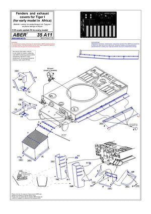 Aber 35A011 Ailes latérales pour Tiger I H1 (Afrique) (1/35) – immagine 4