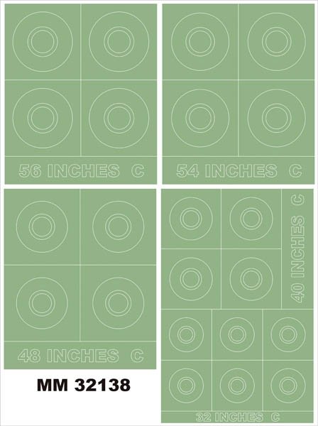 Coquilles rondes Montex MM32138 RAF type C 56, 54, 48, 40, 32 pouces