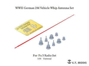 Ensemble d&amp;#39;antennes fouet de 2 m pour véhicule allemand de la Seconde Guerre mondiale ET Model P35-243, échelle 1/35
